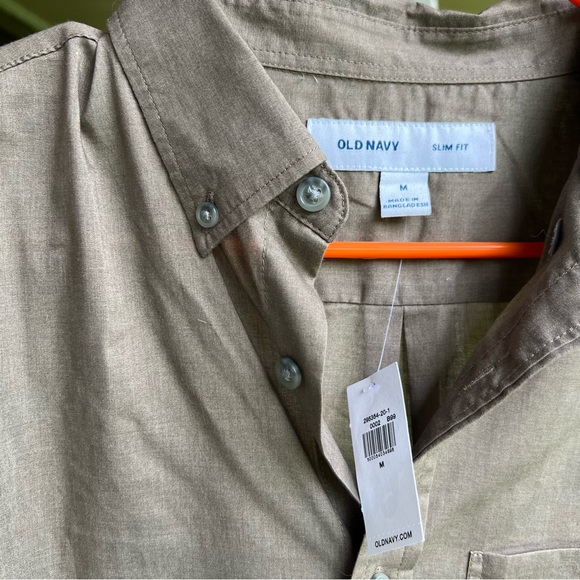 Old Navy Brown Slim Fit Button Shirt - Picture 4 of 5